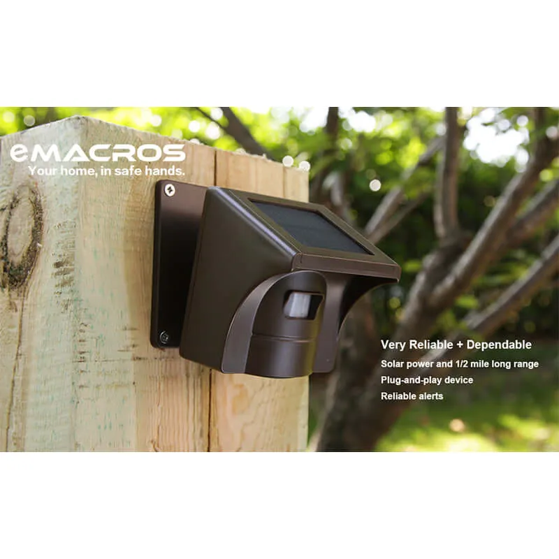 1/2 Mile Solar Driveway Alarm Motion sensor Wireless Motion Alert