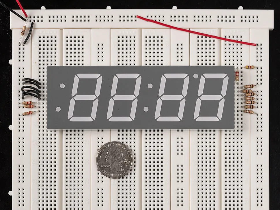 Adafruit Yellow 7-segment clock display - 1.2" digit height