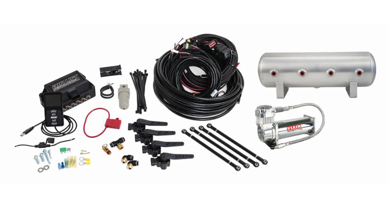 Air Lift Performance 3H Air Management (3/8" Air Line, 2.5 Gallon Lightweight Raw Aluminum Tank, VIAIR 444C Compressor)