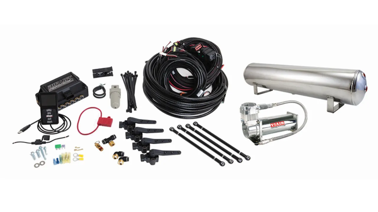 Air Lift Performance 3H Air Management (3/8" Air Line, 4 Gallon 5-Port Lightweight Polished Aluminum Tank, VIAIR 444C Compressor)