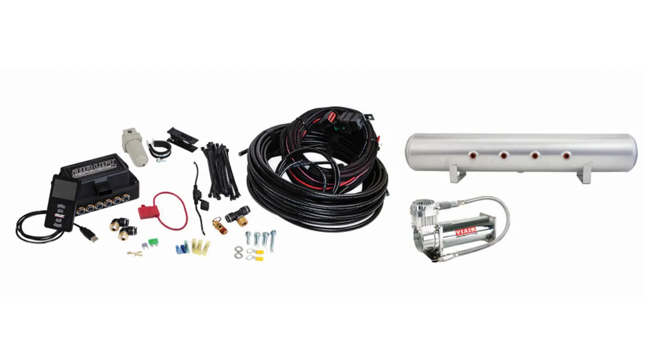 Air Lift Performance 3P Air Management (1/4" Air Line, 5 Gallon Lightweight Raw Aluminum Tank, VIAIR 444C Compressor)