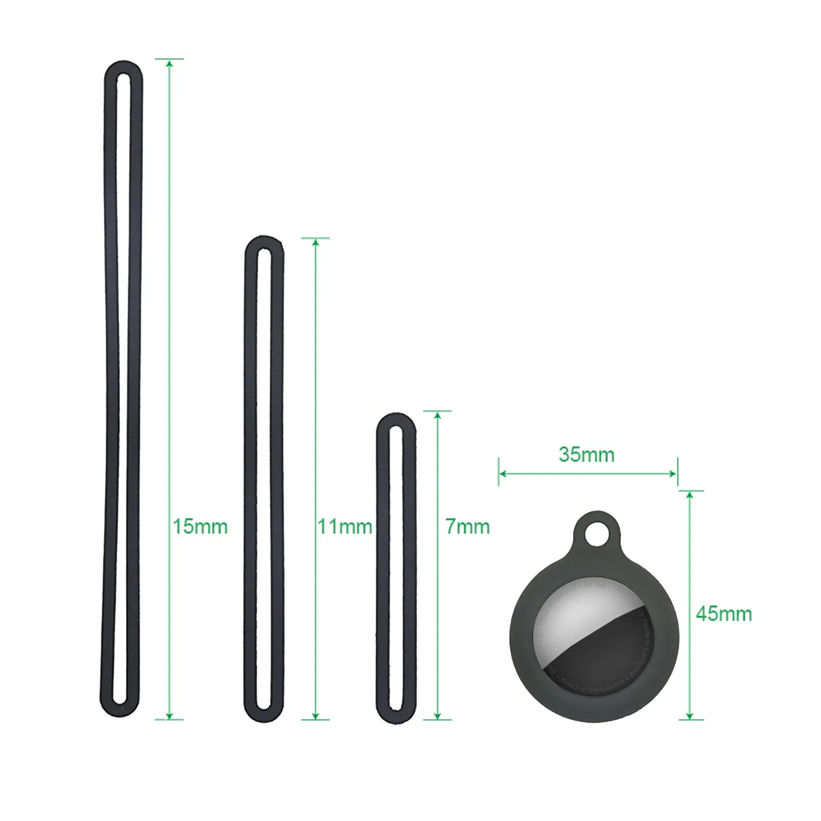 AMZER Soft Silicone Case with 3 Lanyards For Apple AirTag (Random Color) - pack of 4