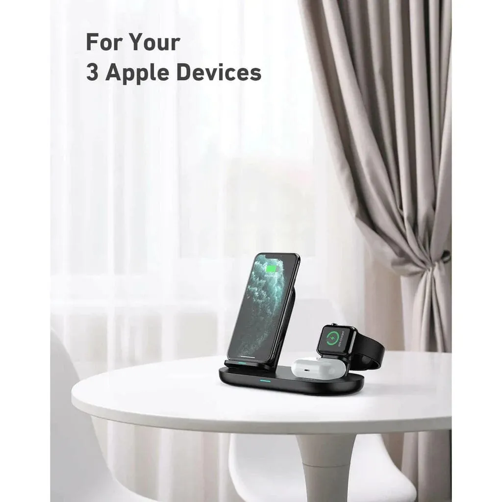 AUKEY 3-in-1 Wireless Charger Black