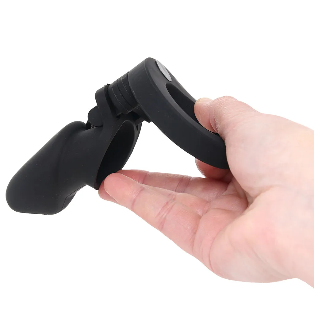 Blue Line Silicone Chastity Cage in Black