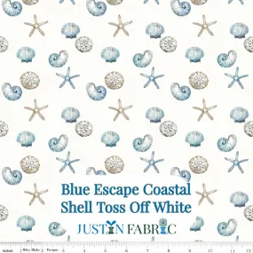 (Copy) Blue Escape Coastal Shell Toss Off White Cotton Yardage by Lisa Audit | Riley Blake Designs