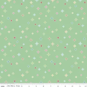 Cozy Christmas Sparkle Mint Yardage by Lori Holt | Riley Blake Designs