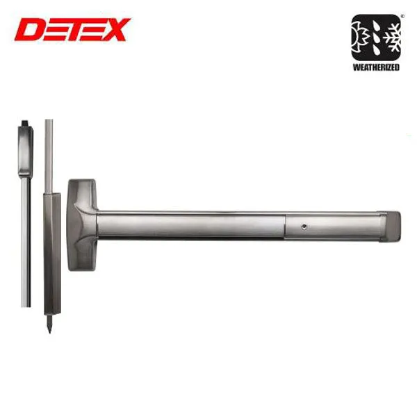 Detex - 20xW - Advantex Surface Vertical Rod - Exit Device - Weatherized - Hex Dogging - Wide Stile - 48" - Stainless Steel - Grade 1