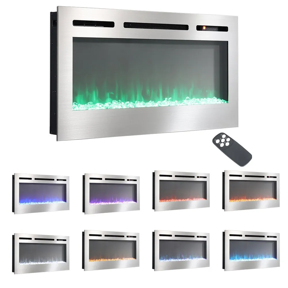 Electric Fireplace 12 Flame Colour Heater with Safety Protection