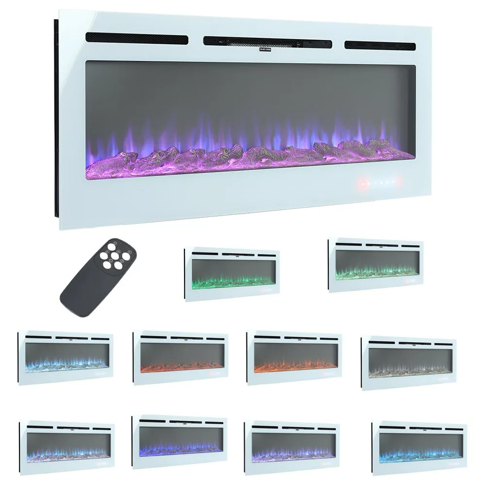 Electric Fireplace 12 Flame Colour Heater with Safety Protection