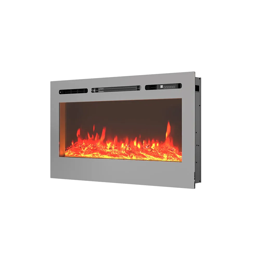 Electric Fireplace 12 Flame Colour Heater with Safety Protection