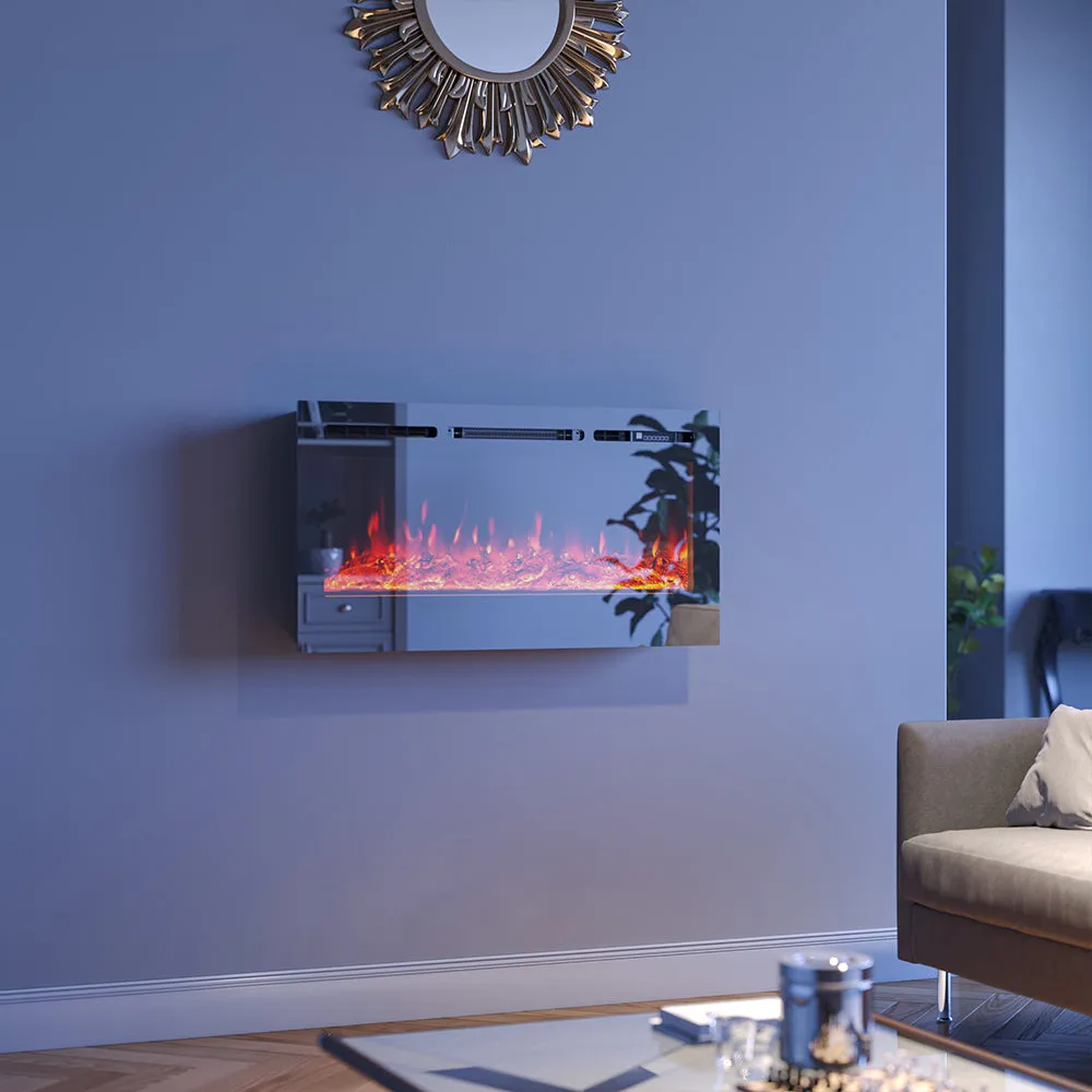 Electric Fireplace 12 Flame Colour Heater with Safety Protection