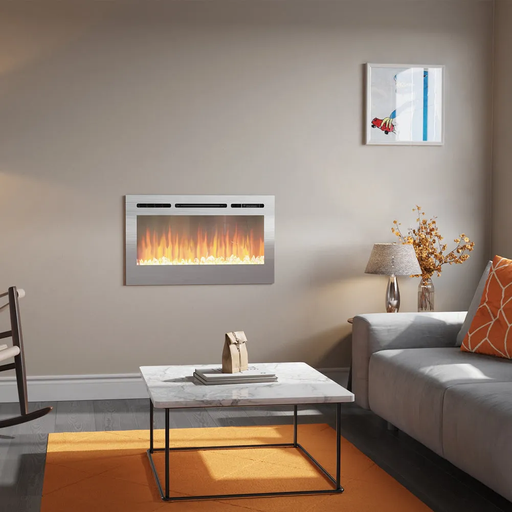 Electric Fireplace 12 Flame Colour Heater with Safety Protection