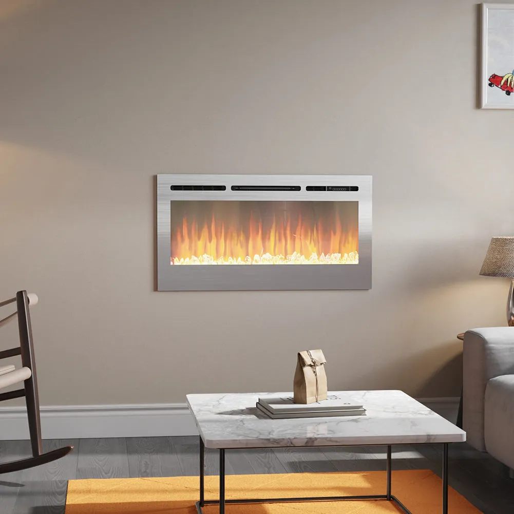 Electric Fireplace 12 Flame Colour Heater with Safety Protection