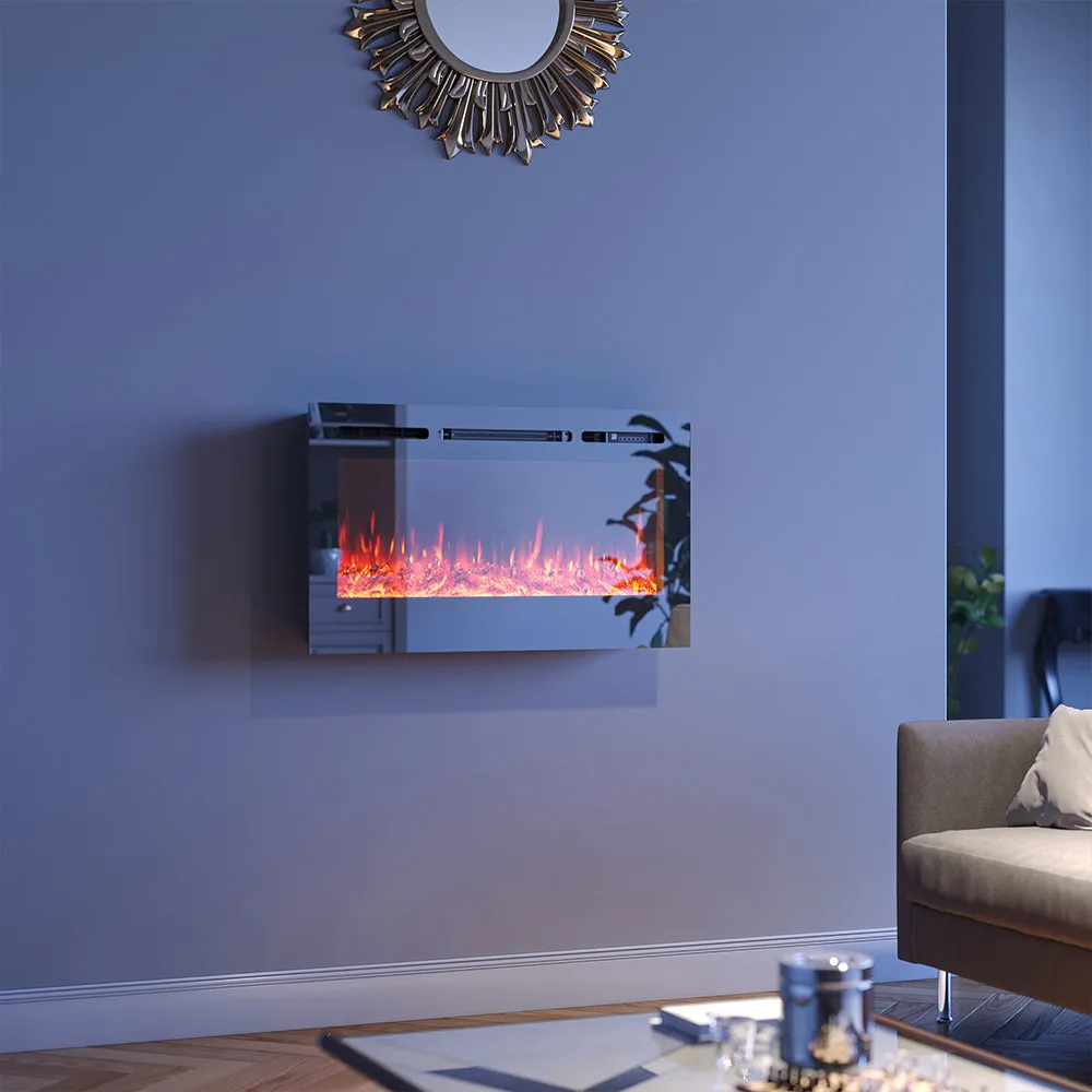 Electric Fireplace 12 Flame Colour Heater with Safety Protection