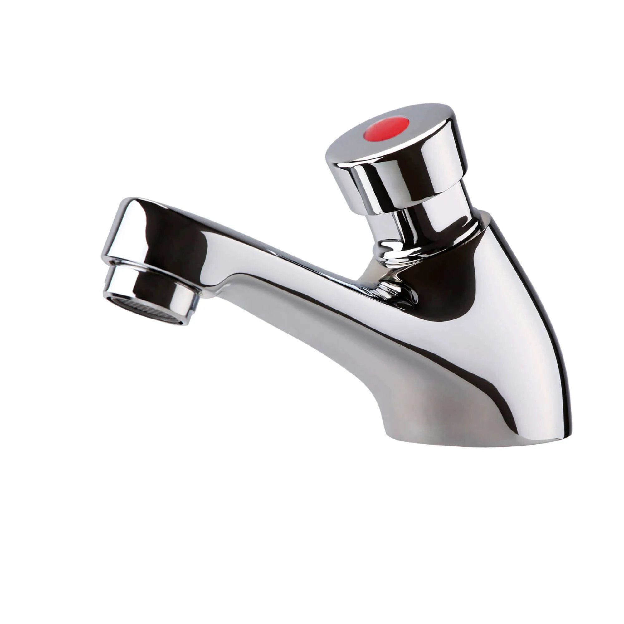 Ergo non concussive twin hot & cold pillar basin taps time adjustable - chrome