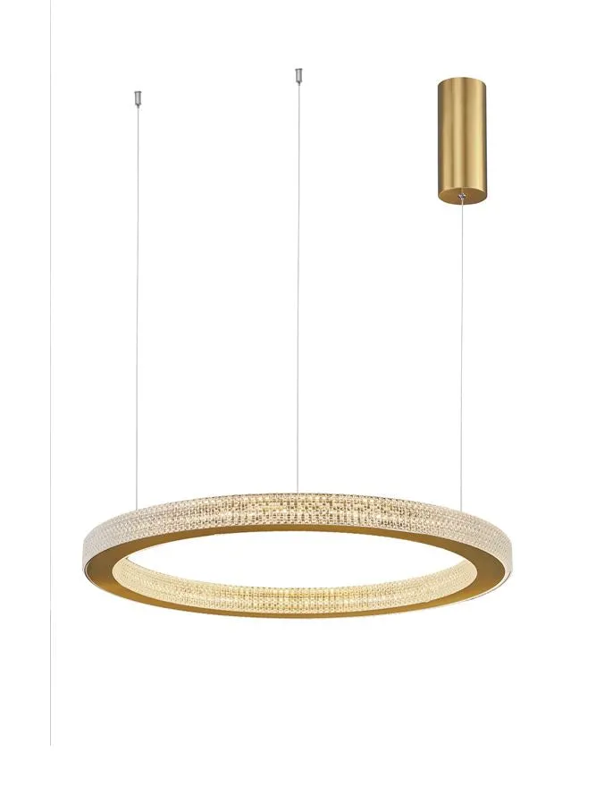 FIO Dimmable Gold & Acrylic Single Ring Pendant Medium - ID 10070