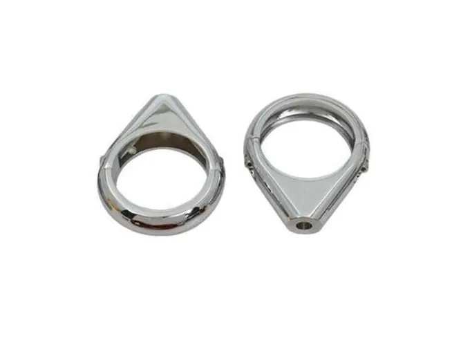 Fork Clamps for Harley-Davidson to Relocate Turn Signals/Indicators - 41mm, Chrome - Motorcycle Storehouse 980726