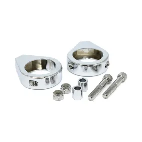 Fork Clamps for Harley-Davidson to Relocate Turn Signals/Indicators - 41mm, Chrome - Motorcycle Storehouse 980726