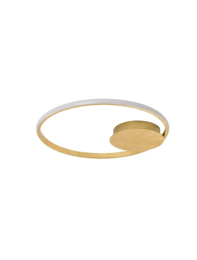 FUL Single Halo Dimmable Ceiling Light In Gold Leaf Aluminium & Acrylic - ID 10324