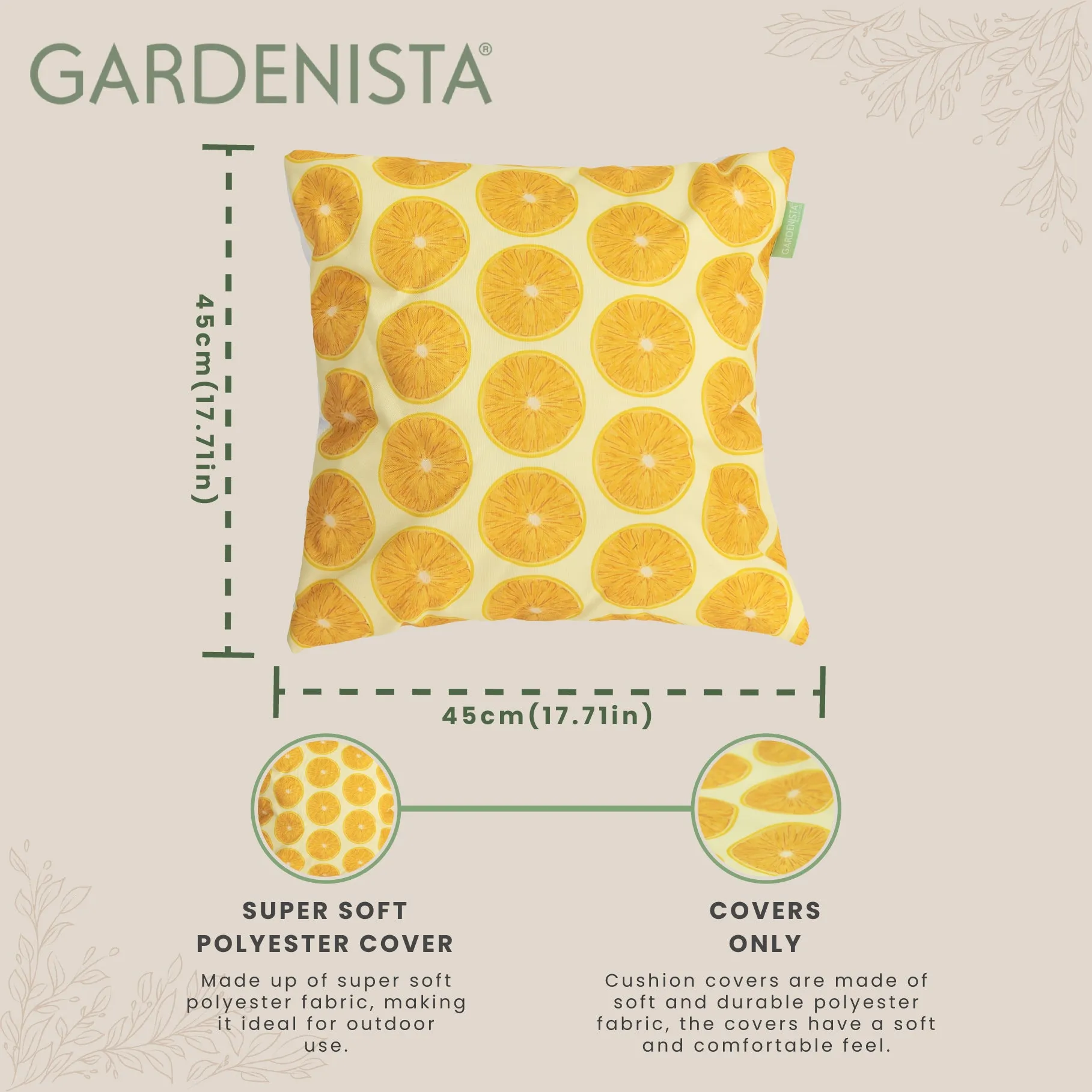Garden Decorative Cushion Covers | Water Resistant Printed Scatter Cushions Cover