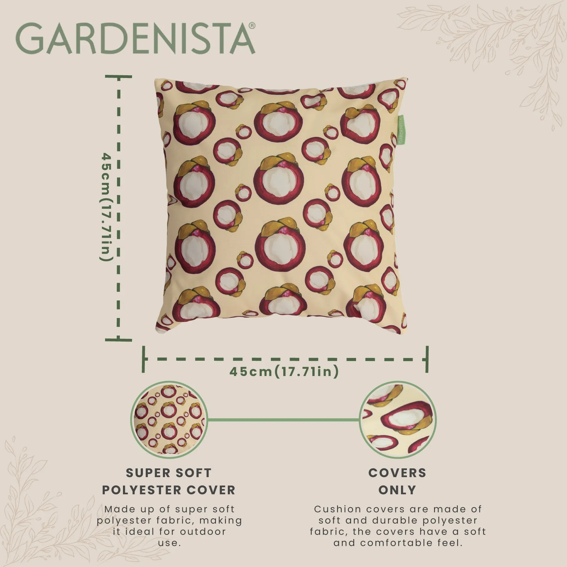 Garden Decorative Cushion Covers | Water Resistant Printed Scatter Cushions Cover