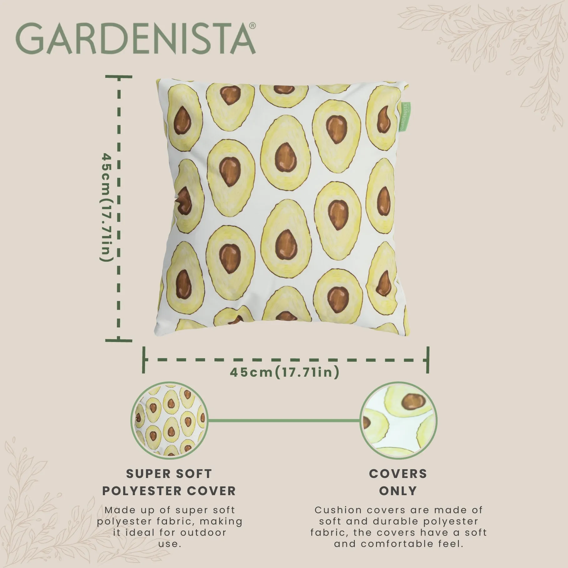 Garden Decorative Cushion Covers | Water Resistant Printed Scatter Cushions Cover