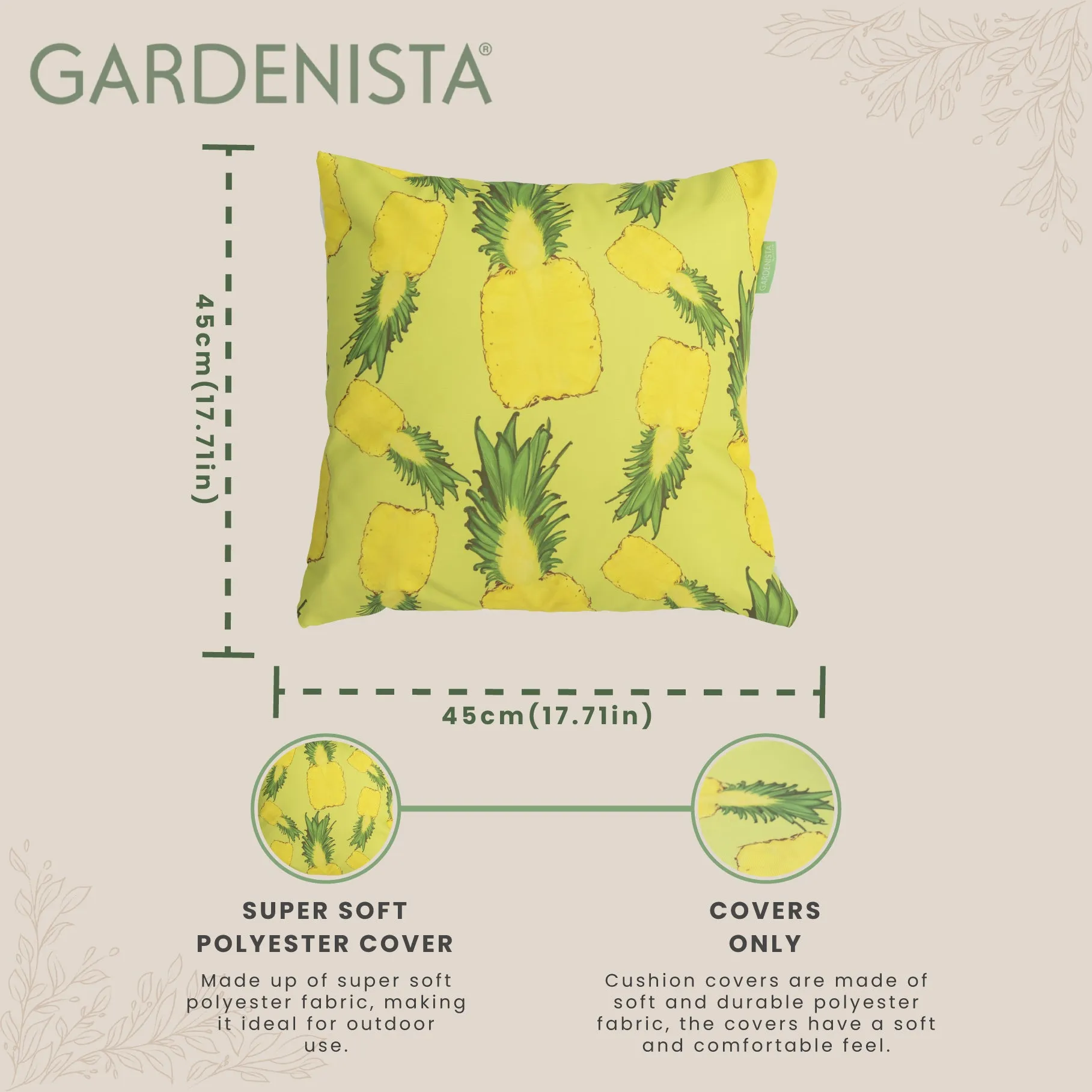 Garden Decorative Cushion Covers | Water Resistant Printed Scatter Cushions Cover