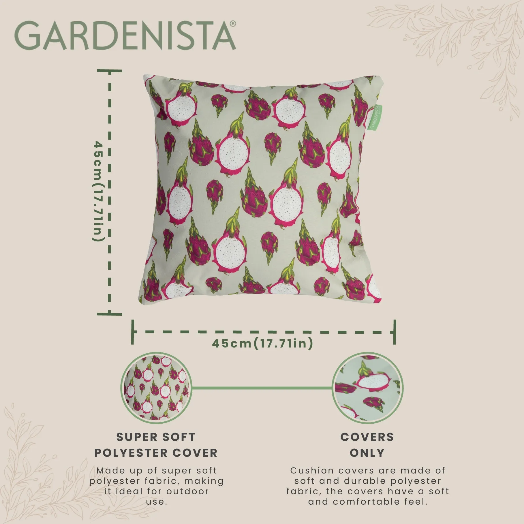 Garden Decorative Cushion Covers | Water Resistant Printed Scatter Cushions Cover