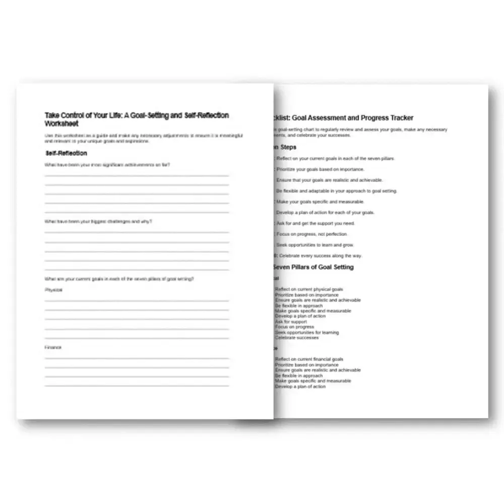 Goal Setting & Progress Tracking PLR Checklist & Worksheet