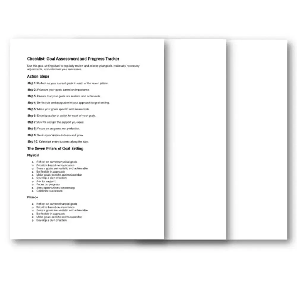 Goal Setting & Progress Tracking PLR Checklist & Worksheet