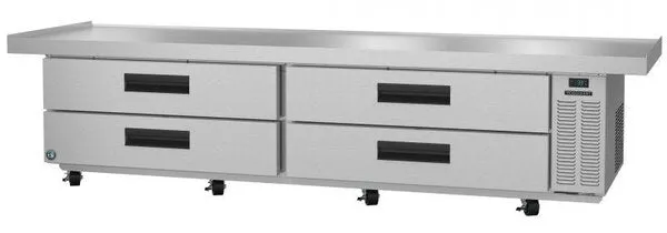 Hoshizaki CR110A 110 1/2" Refrigerator Two Section Chef Base Prep Table, 4 Stainless Drawer