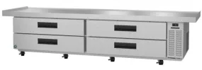 Hoshizaki CR110A 110 1/2" Refrigerator Two Section Chef Base Prep Table, 4 Stainless Drawer