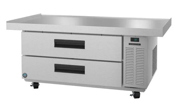 Hoshizaki CR60A 60 1/2" Refrigerator Single Section Chef Base Prep Table, 2 Stainless Drawer