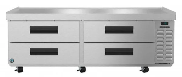 Hoshizaki CR72A 72 1/2" Refrigerator Two Section Chef Base Prep Table, 4 Stainless Drawer