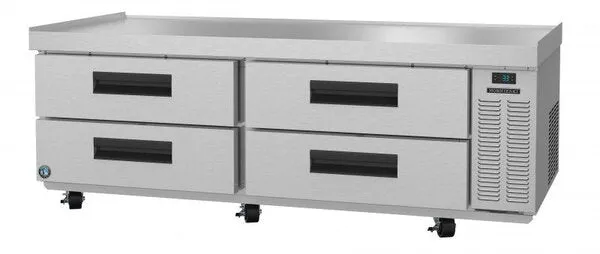 Hoshizaki CR72A 72 1/2" Refrigerator Two Section Chef Base Prep Table, 4 Stainless Drawer