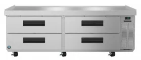 Hoshizaki CR72A 72 1/2" Refrigerator Two Section Chef Base Prep Table, 4 Stainless Drawer