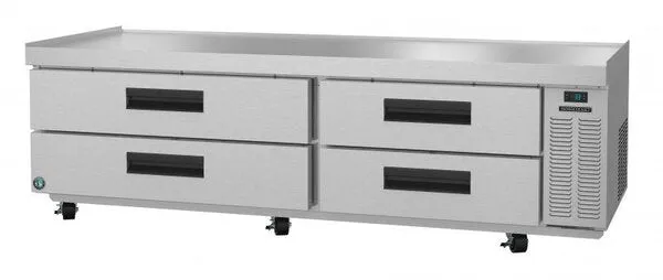 Hoshizaki CR85A 85" Refrigerator Two Section Chef Base Prep Table, 4 Stainless Drawer