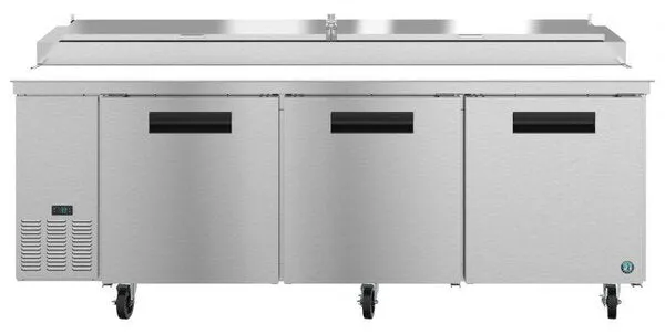 Hoshizaki PR93A 93" Refrigerator Three Section Pizza Prep Table, 3 Stainless Door