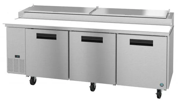 Hoshizaki PR93A 93" Refrigerator Three Section Pizza Prep Table, 3 Stainless Door