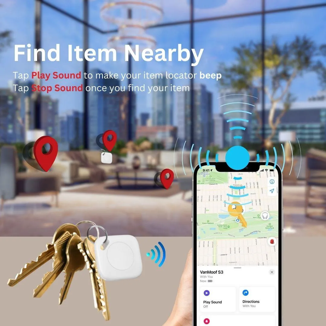 (iOS only)Smart Anti Loss Tracker Tracking Tag - Works with Apple Find My app,Item Finders Key Finder Locator Tracker Device,wallet safety