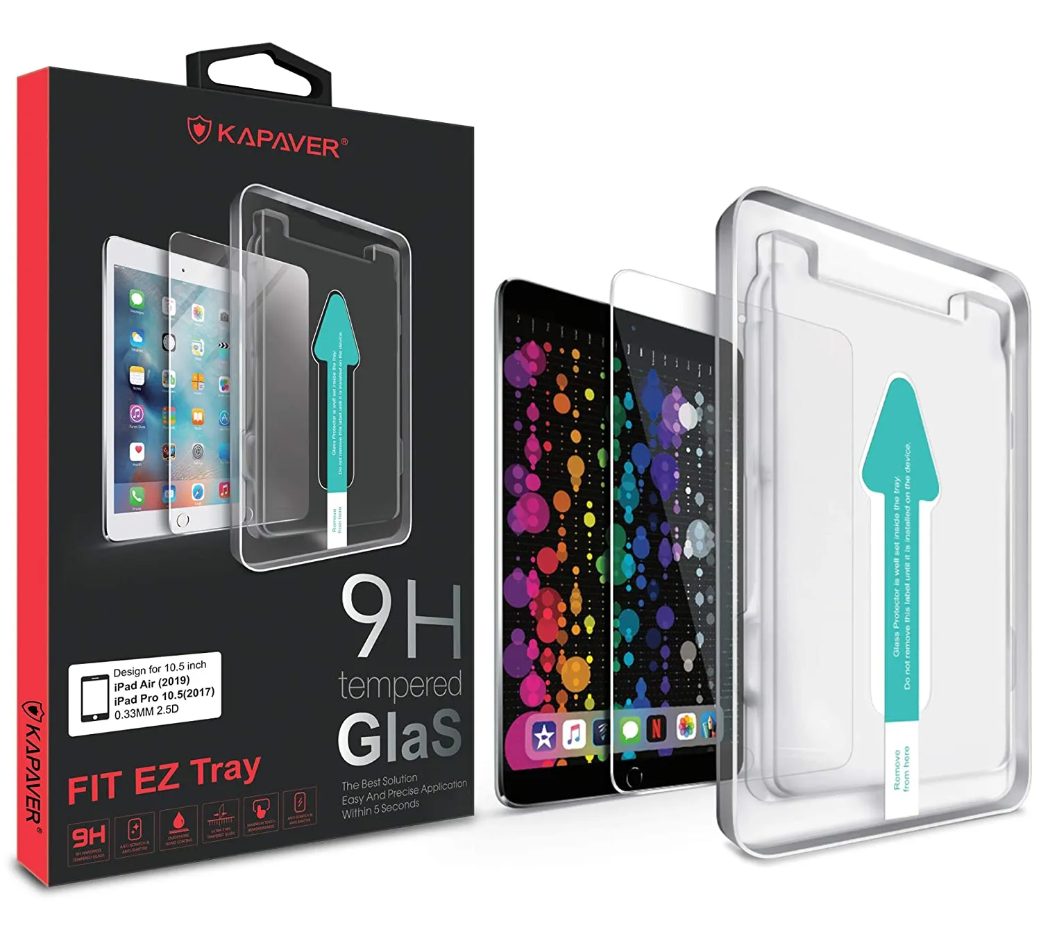 iPad 10.5 Tempered Glass Screen Protector Guard | EZ FIT - 1 Pack