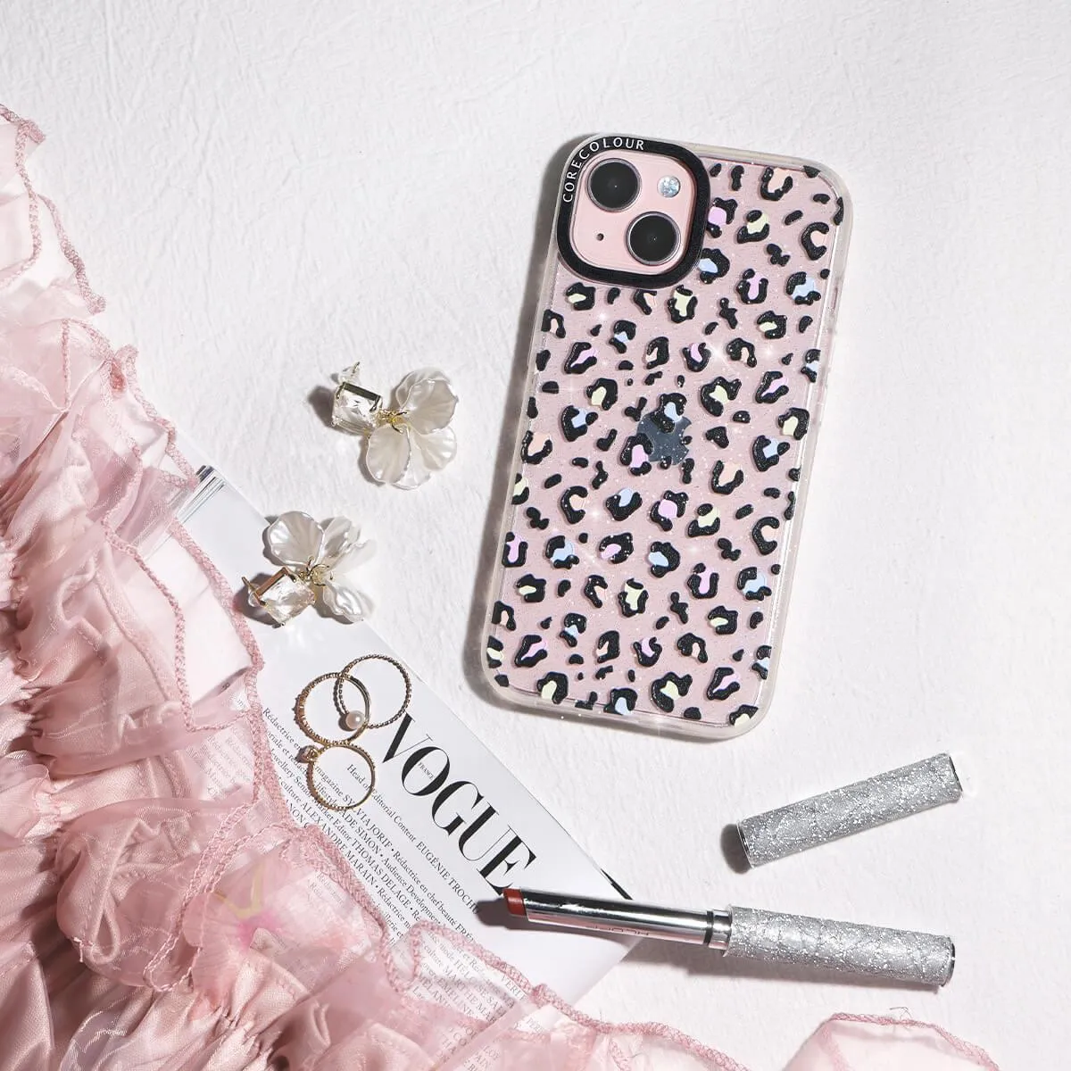 iPhone 12 Colourful Leopard Glitter Phone Case