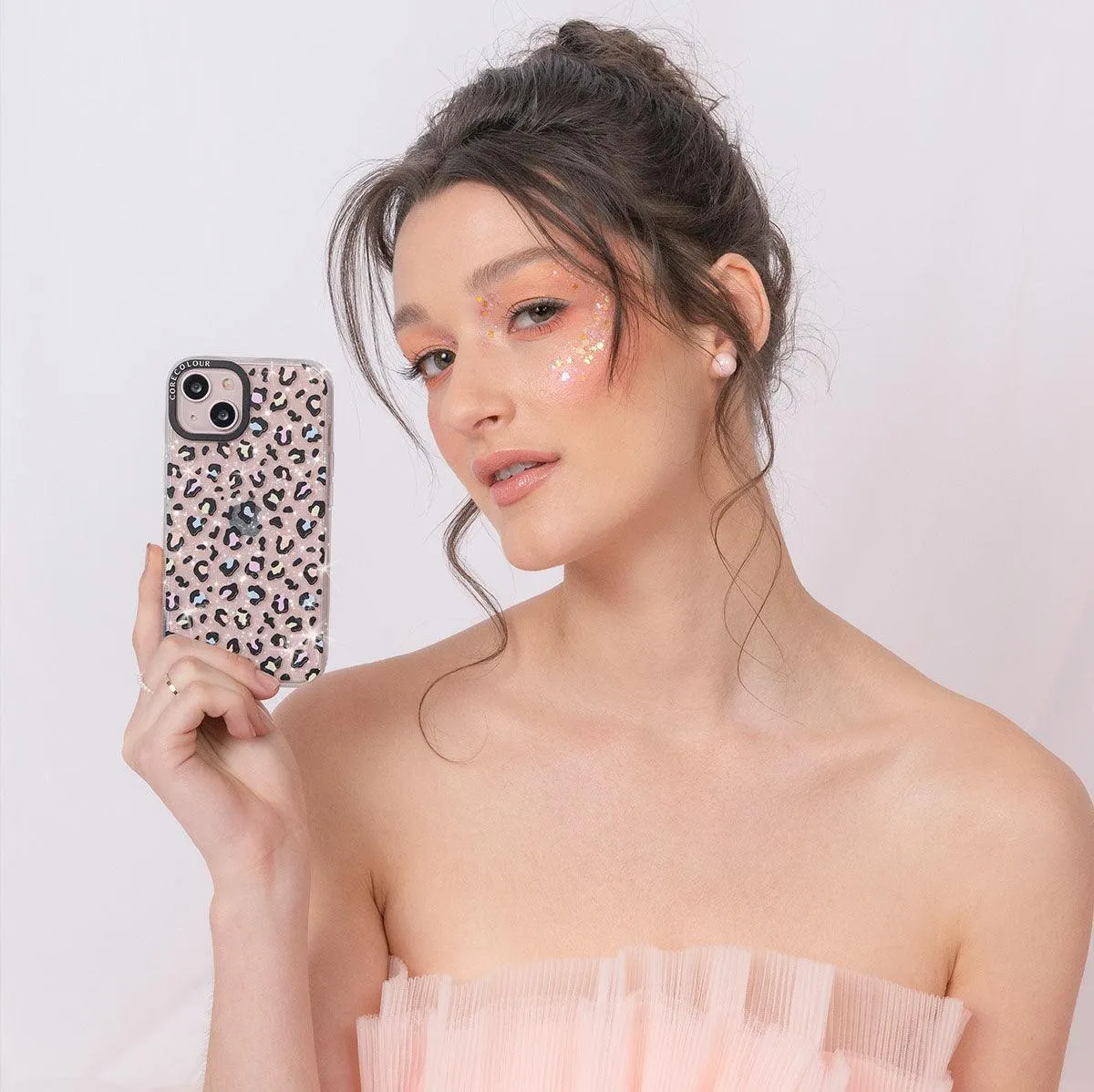iPhone 12 Colourful Leopard Glitter Phone Case