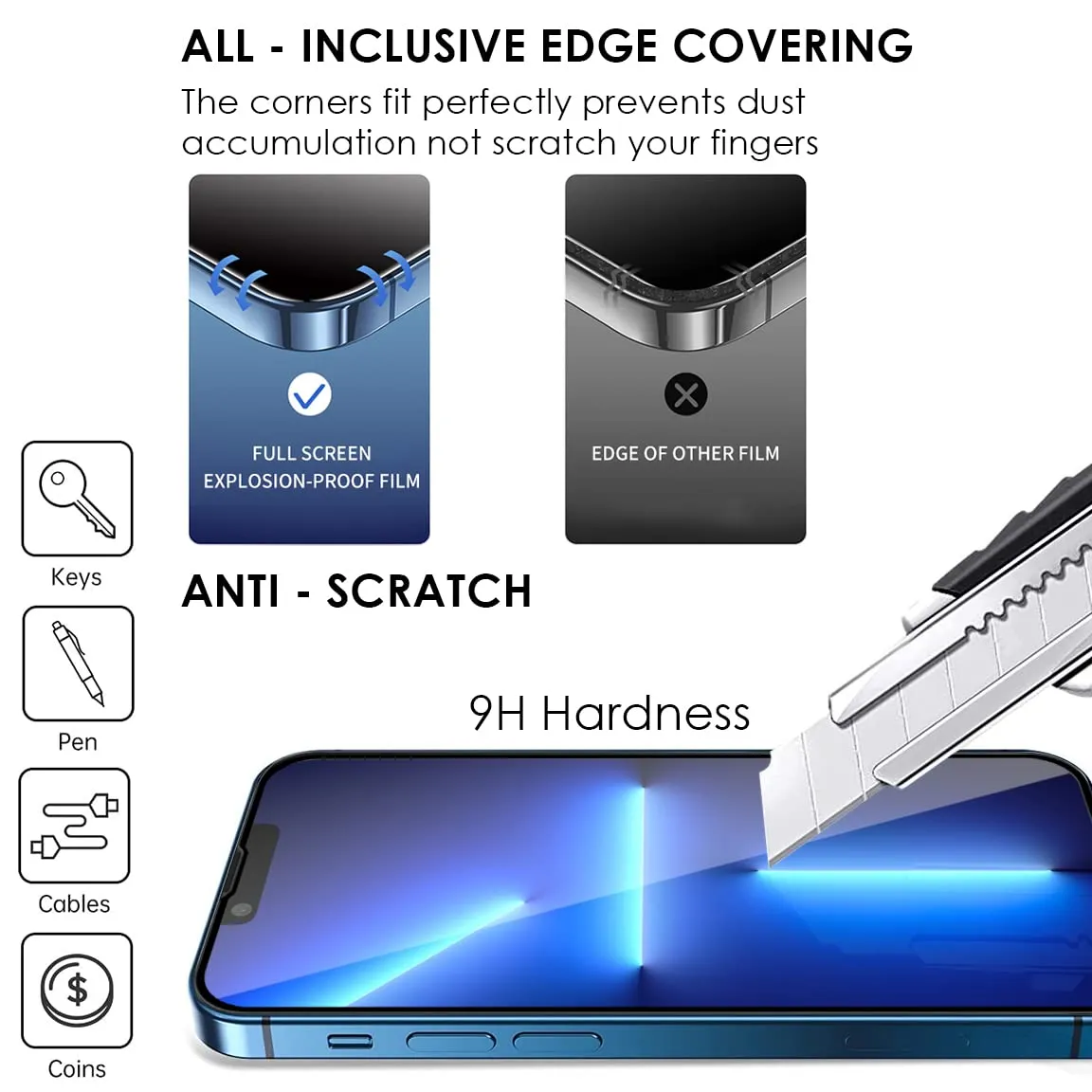 iPhone 13 Pro Max Tempered Glass Screen Protector Guard | EZ FIT - 1 Pack