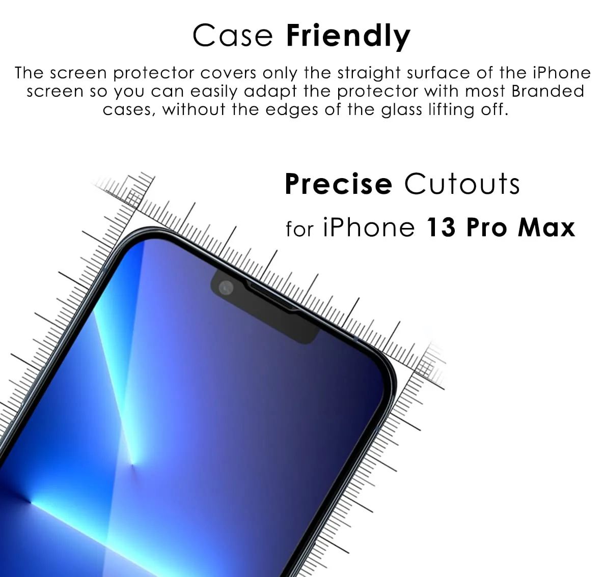 iPhone 13 Pro Max Tempered Glass Screen Protector Guard | EZ FIT - 1 Pack