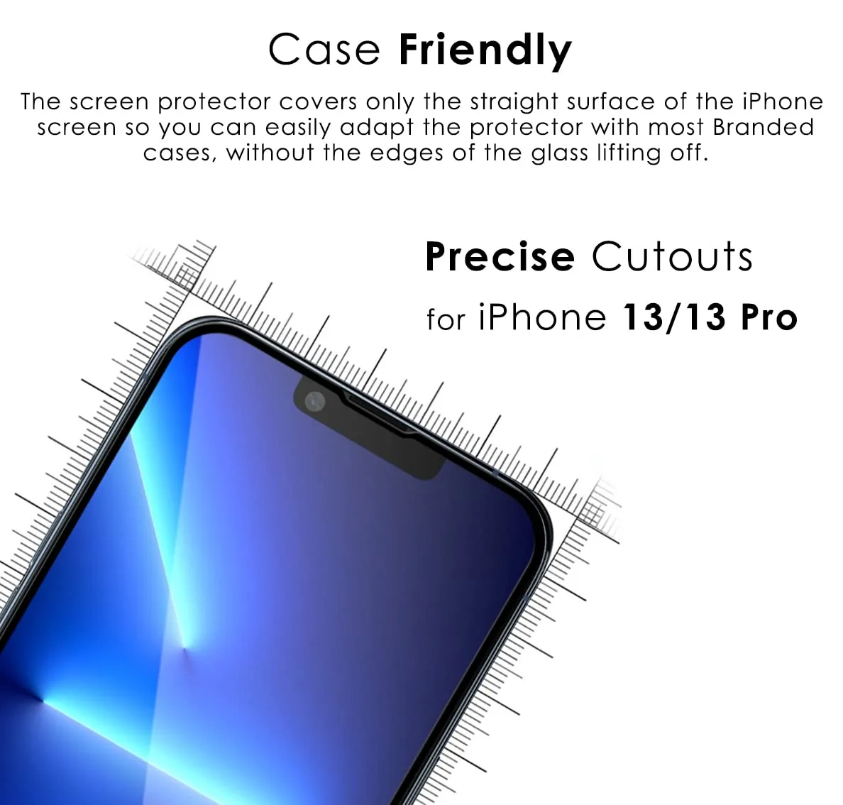 iPhone 13/13 Pro Tempered Glass Screen Protector Guard | EZ FIT - 1 Pack