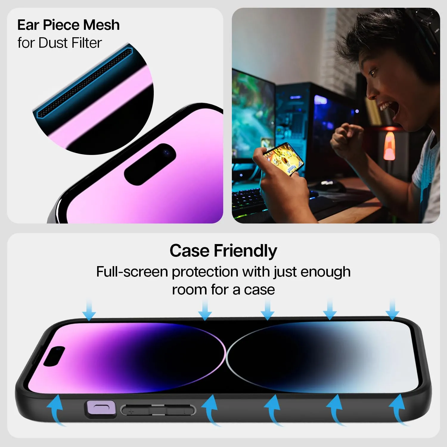 iPhone 14 Pro GT Series Matte Tempered Glass Screen Protector Guard | Easy Do (Matte) - 1 Pack