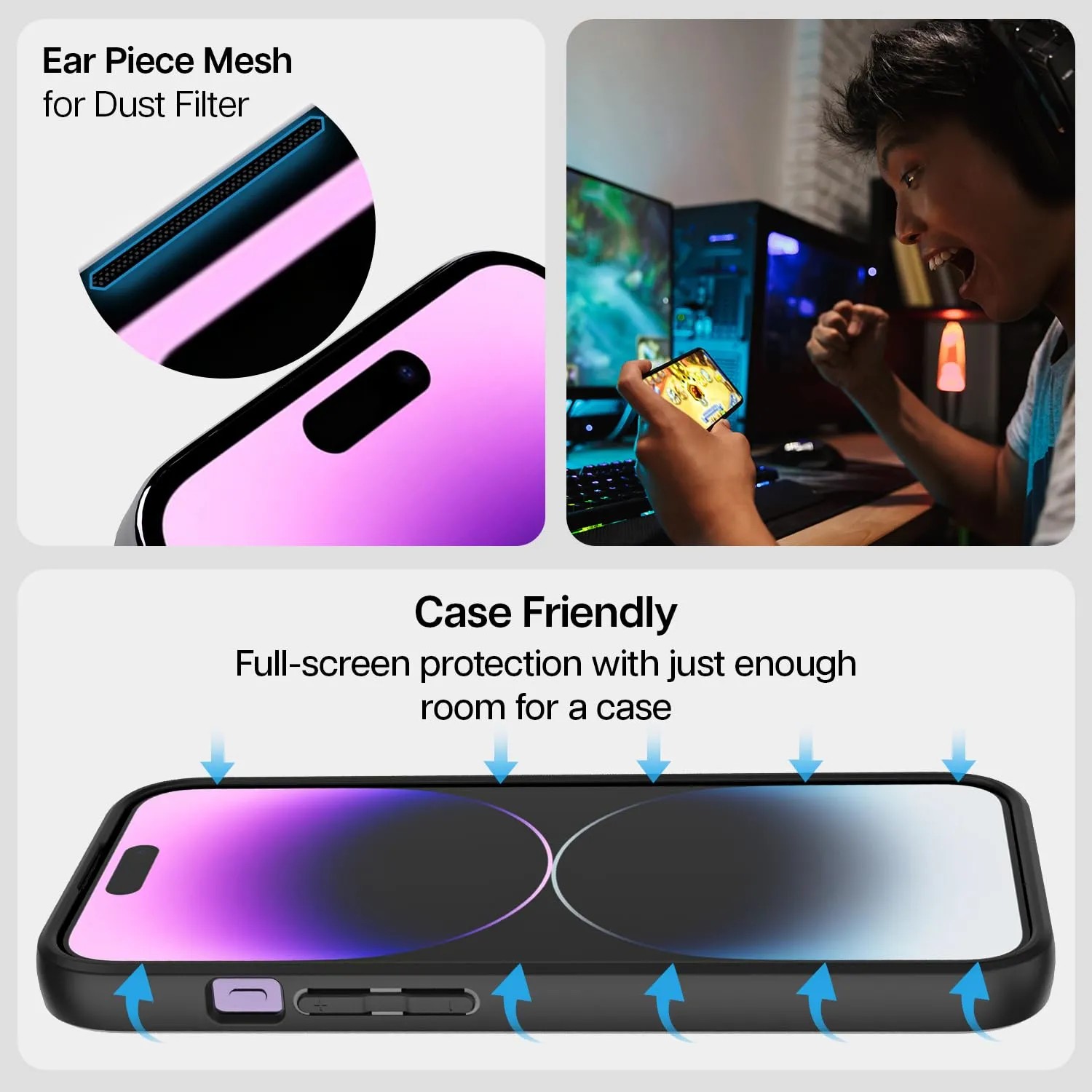 iPhone 14 Pro Max GT Series Clear Tempered Glass Screen Protector Guard | Easy Do (Clear) - 2 Pack
