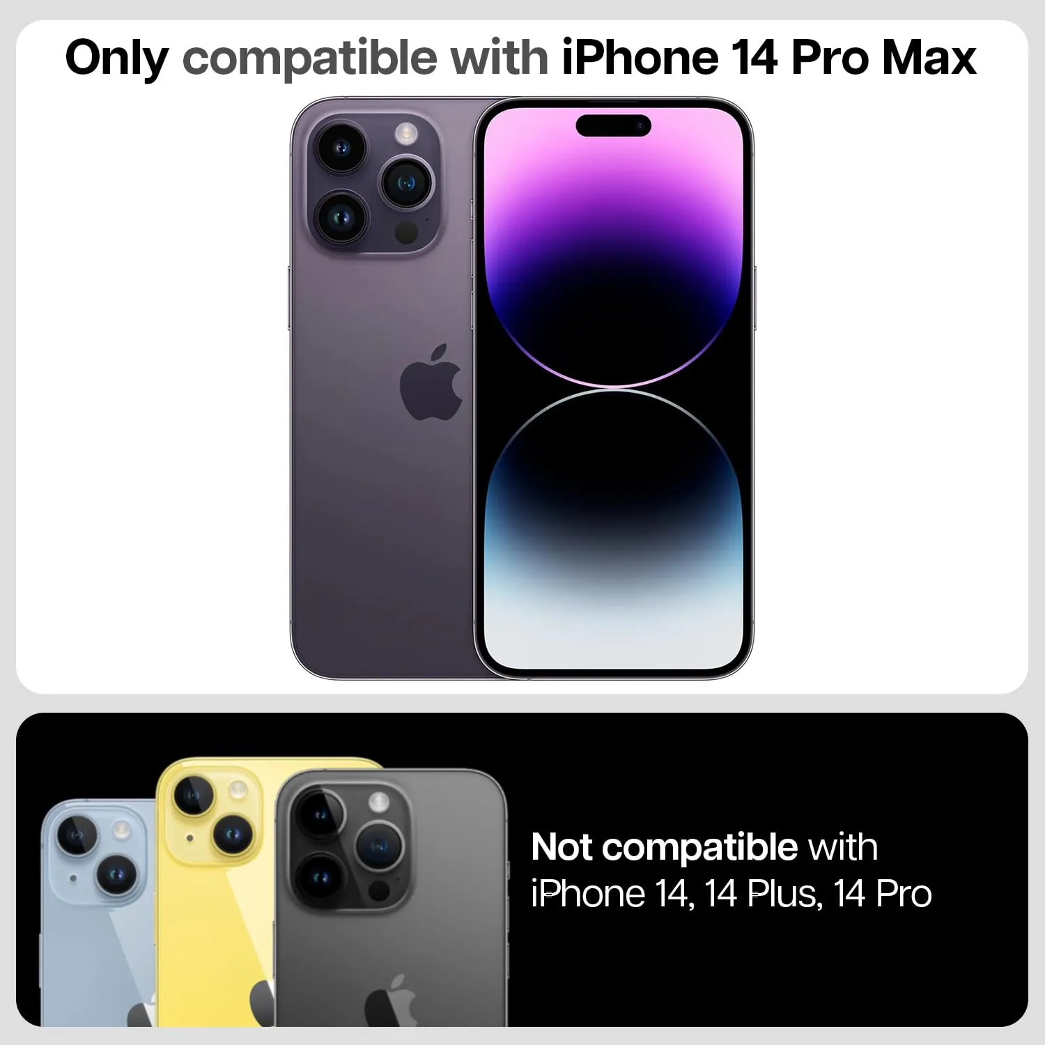 iPhone 14 Pro Max GT Series Clear Tempered Glass Screen Protector Guard | Easy Do (Clear) - 2 Pack
