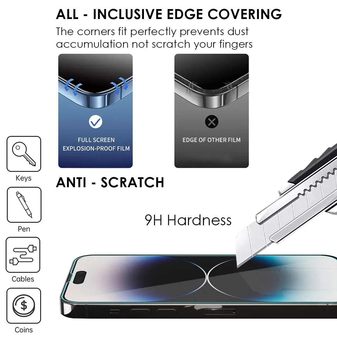 iPhone 14 Pro Max Tempered Glass Screen Protector Guard | EZ FIT - 2 Pack
